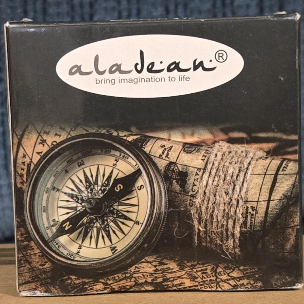 Alajean Antique Brass Pocket Compass Memorial For Mom